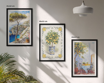 Cadre photo mural Vue sur une mer de citronniers
