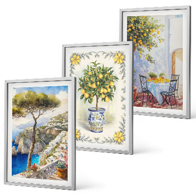 Cadre photo mural Vue sur une mer de citronniers