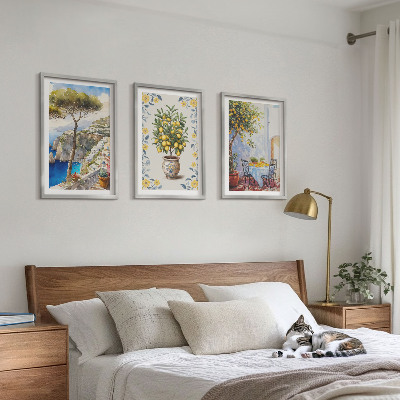 Lot de 3 tableaux pour salon Peintures de citronniers de mer
