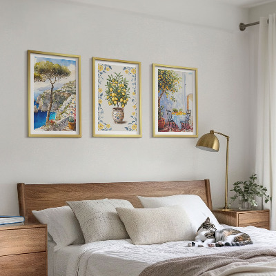 Lot de 3 tableaux pour salon Peintures de citronniers de mer