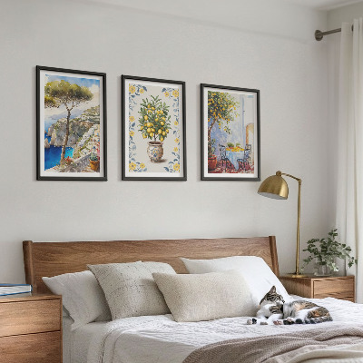 Lot de 3 tableaux pour salon Peintures de citronniers de mer