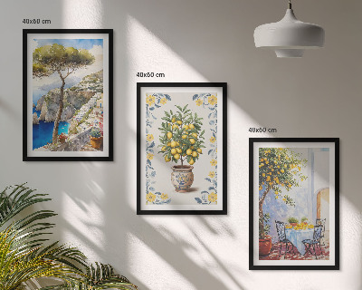 Lot de 3 tableaux pour salon Peintures de citronniers de mer