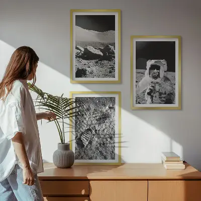 Cadre photo mural représentant une photographie de la NASA d'un astronaute lunaire