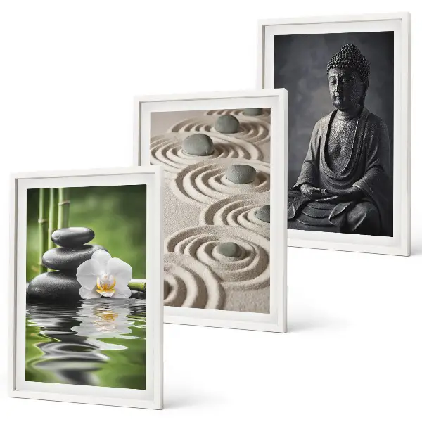 Tableaux décoratifs Bouddha zen lot de 3 pour salon