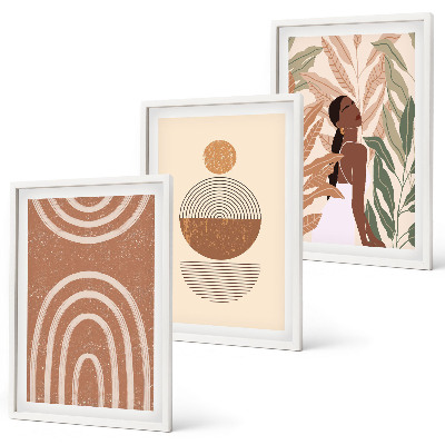 Cadre photo mural Motifs végétaux et géométrie élégants