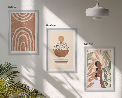 Cadre photo mural Motifs végétaux et géométrie élégants