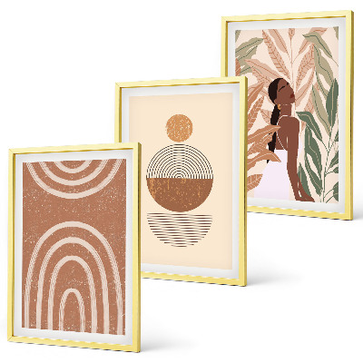 Cadre photo mural Motifs végétaux et géométrie élégants