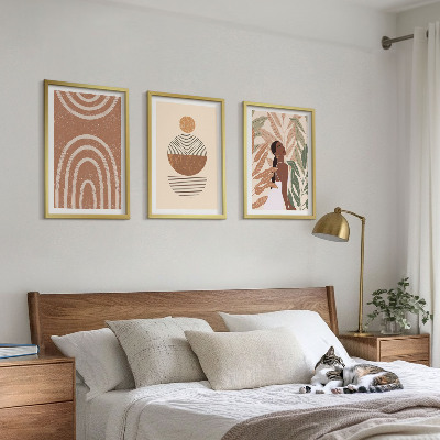 Cadre photo mural Motifs végétaux et géométrie élégants