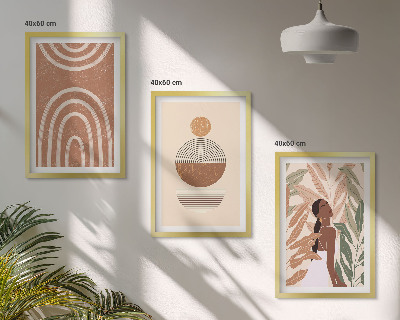 Cadre photo mural Motifs végétaux et géométrie élégants