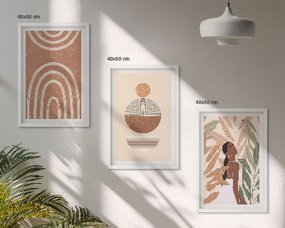 Cadre photo mural Motifs végétaux et géométrie élégants