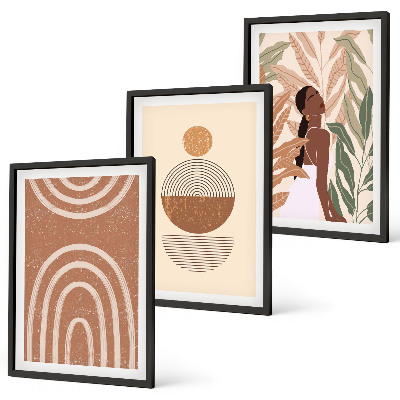 Cadre photo mural Motifs végétaux et géométrie élégants