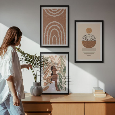 Cadre photo mural Motifs végétaux et géométrie élégants