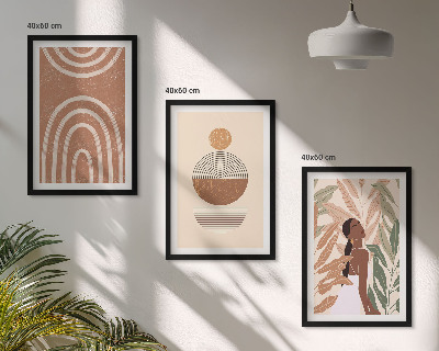 Cadre photo mural Motifs végétaux et géométrie élégants