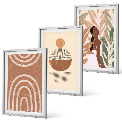 Cadre photo mural Motifs végétaux et géométrie élégants