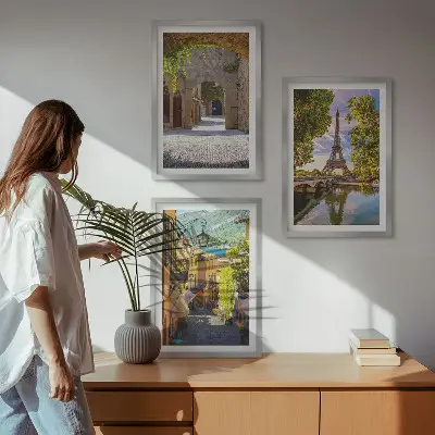 Cadre photo mural représentant les rues de l'architecture Eiffel
