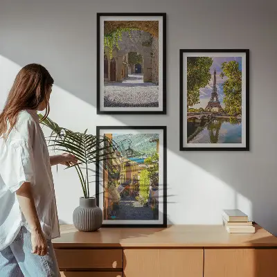 Cadre photo mural représentant les rues de l'architecture Eiffel