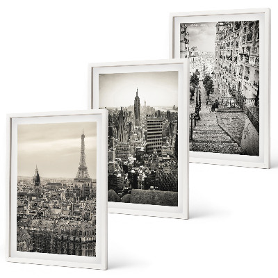 Lot de 3 tableaux pour salon Escaliers de Paris et New York