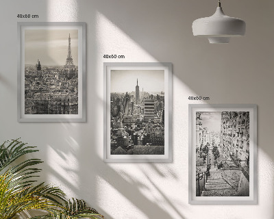 Lot de 3 tableaux pour salon Escaliers de Paris et New York