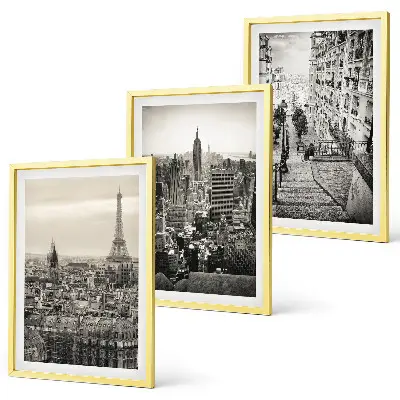 Lot de 3 tableaux pour salon représentant les escaliers de Paris et New York