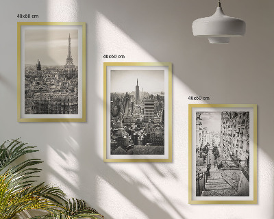 Lot de 3 tableaux pour salon Escaliers de Paris et New York