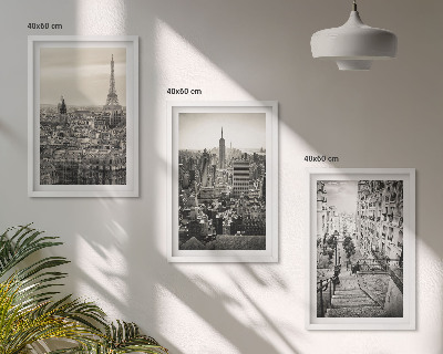 Lot de 3 tableaux pour salon Escaliers de Paris et New York