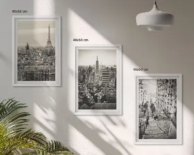 Lot de 3 tableaux pour salon représentant les escaliers de Paris et New York