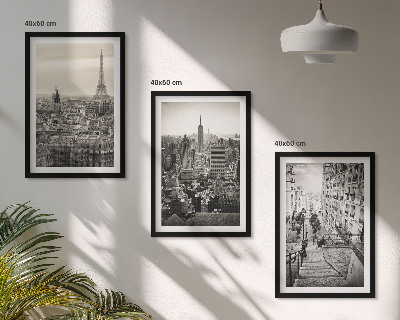 Lot de 3 tableaux pour salon Escaliers de Paris et New York
