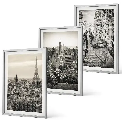 Lot de 3 tableaux pour salon représentant les escaliers de Paris et New York