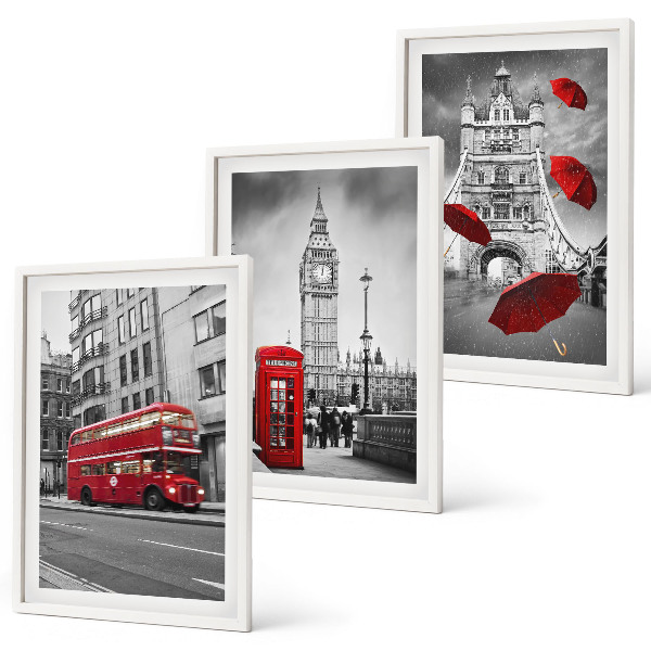 Cadre photo mural Accents rouges Londres