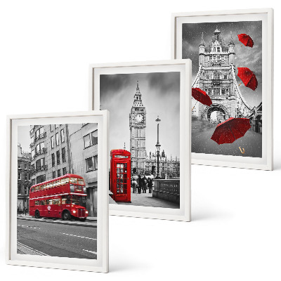 Cadre photo mural Accents rouges Londres