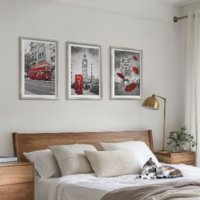 Cadre photo mural Accents rouges Londres