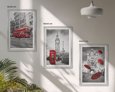 Cadre photo mural Accents rouges Londres