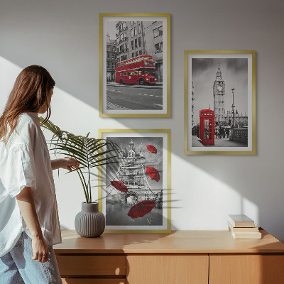 Cadre photo mural Accents rouges Londres