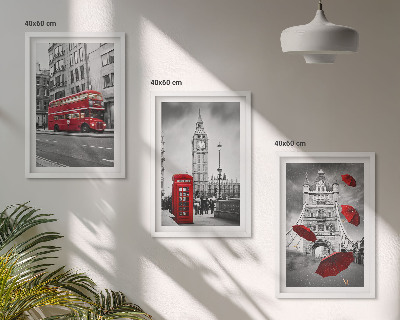 Cadre photo mural Accents rouges Londres
