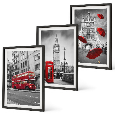 Cadre photo mural Accents rouges Londres
