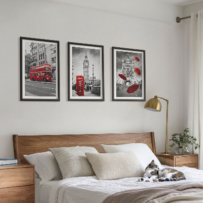 Cadre photo mural Accents rouges Londres