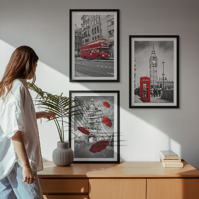 Cadre photo mural Accents rouges Londres