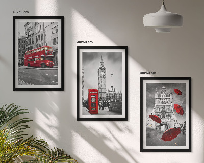 Cadre photo mural Accents rouges Londres