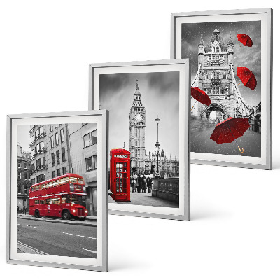 Cadre photo mural Accents rouges Londres
