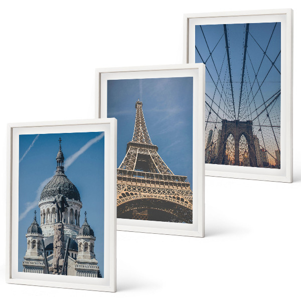 Cadre photo mural Vues de bâtiments de villes du monde entier