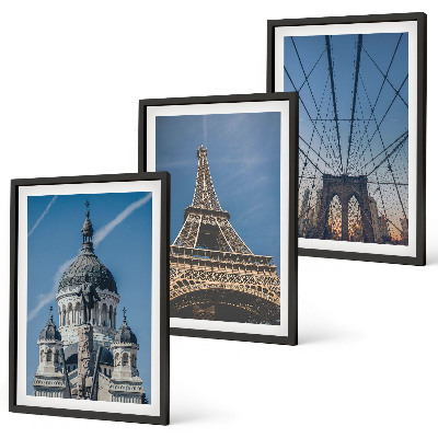 Cadre photo mural Vues de bâtiments de villes du monde entier