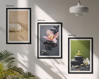 Lot de 3 tableaux pour salon Motifs de pierres zen relaxants