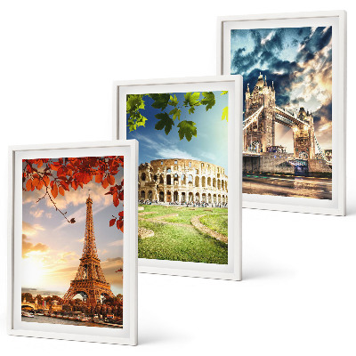 Lot de 3 tableaux pour salon Monuments d'Europe