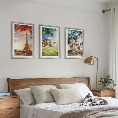 Lot de 3 tableaux pour salon Monuments d'Europe