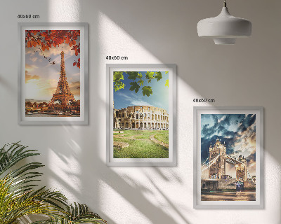 Lot de 3 tableaux pour salon Monuments d'Europe