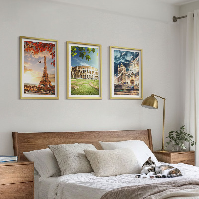 Lot de 3 tableaux pour salon Monuments d'Europe
