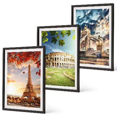 Lot de 3 tableaux pour salon Monuments d'Europe
