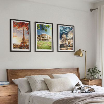 Lot de 3 tableaux pour salon Monuments d'Europe
