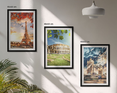 Lot de 3 tableaux pour salon Monuments d'Europe