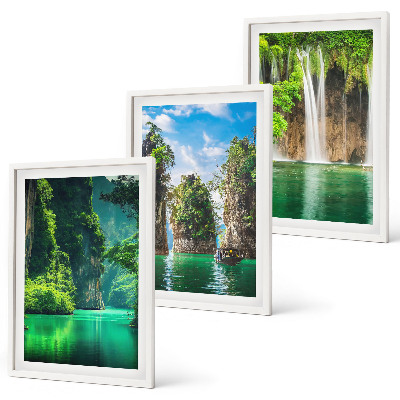 Cadre photo mural Cascades de paysages verdoyants